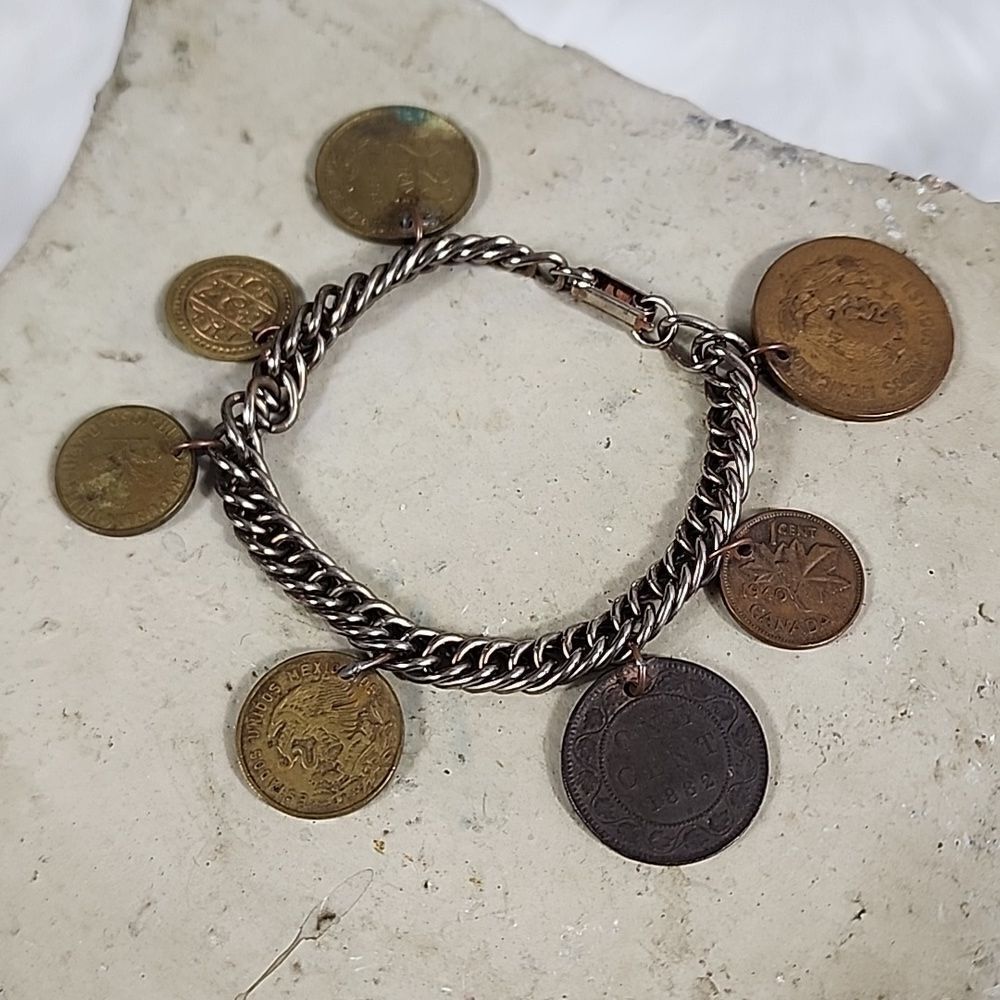 Vintage Souvenir Coin Bracelet